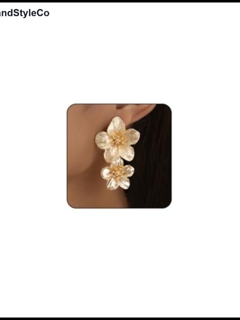 Large Floral Stud Earrings for Women, Enamel Alloy, 0.9 Inches, Statement